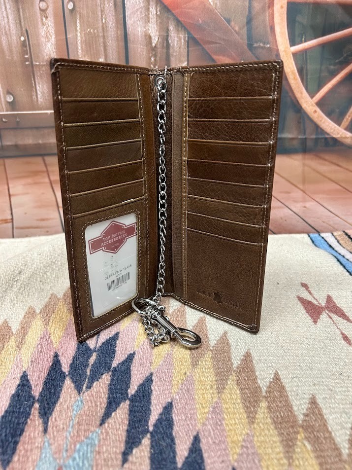 Brown Leather Chain Wallet