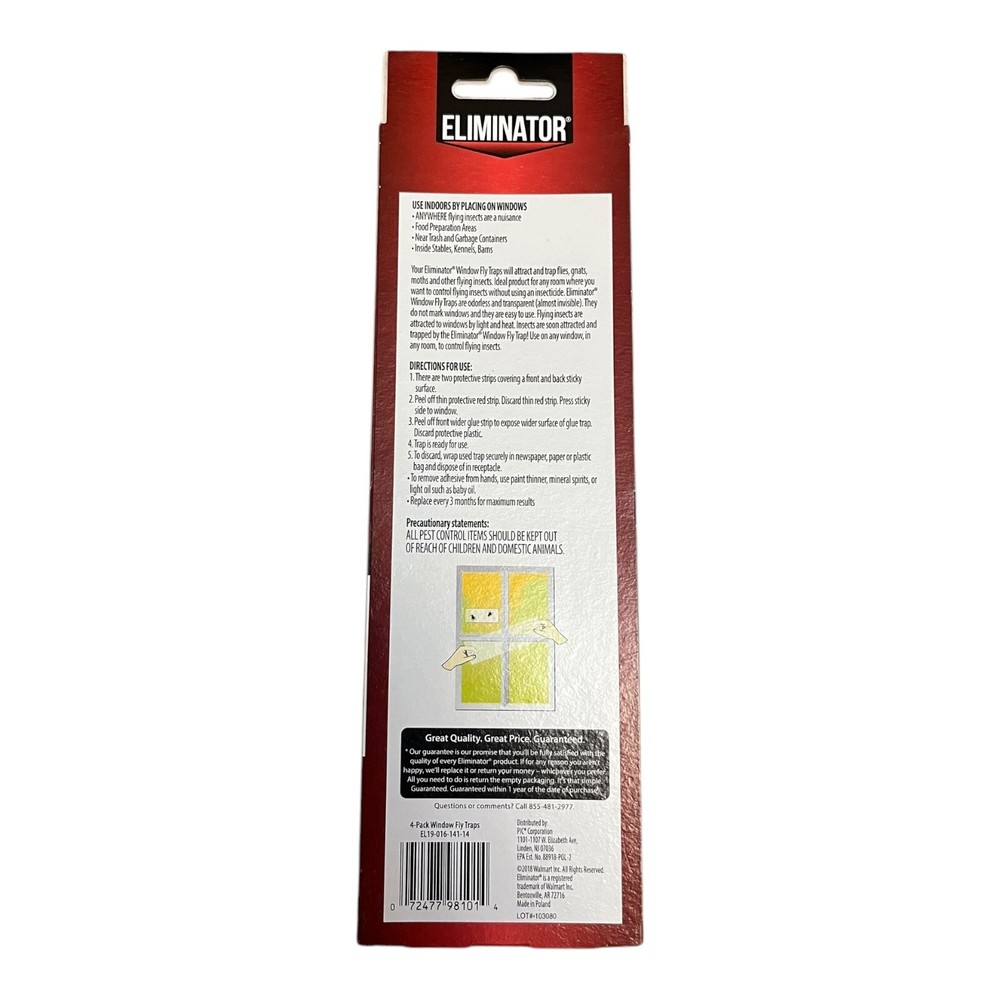 Window Fly Traps by Eliminator Transparent 24 Count