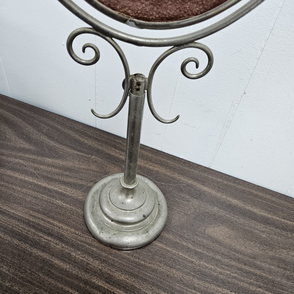 Vintage Metal Beauty Table Top Vanity Mirror