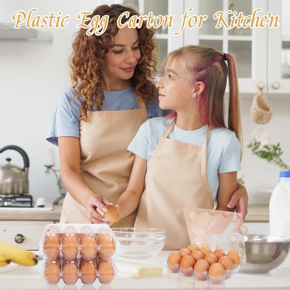 60 Pack Plastic Egg Cartons Cheap Bulk 1 Dozen Clear Empty for Chicken Eggs