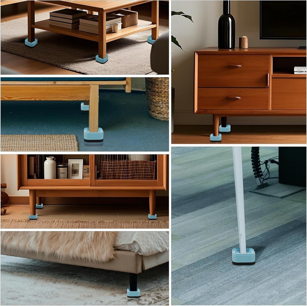8 Pack Furniture Risers, Adjustable Bed Risers Heavy Duty Stackable Bed Raisers