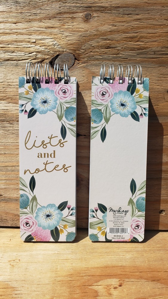 2 Pack Long Spiral Notepad List And Notes Flowers