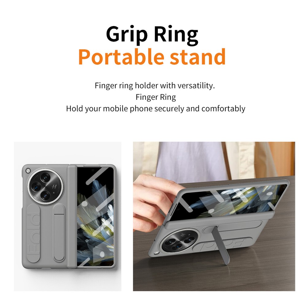 For OnePlus Fold Hinge Protective Wristband Case with Screen Protector Kickstand