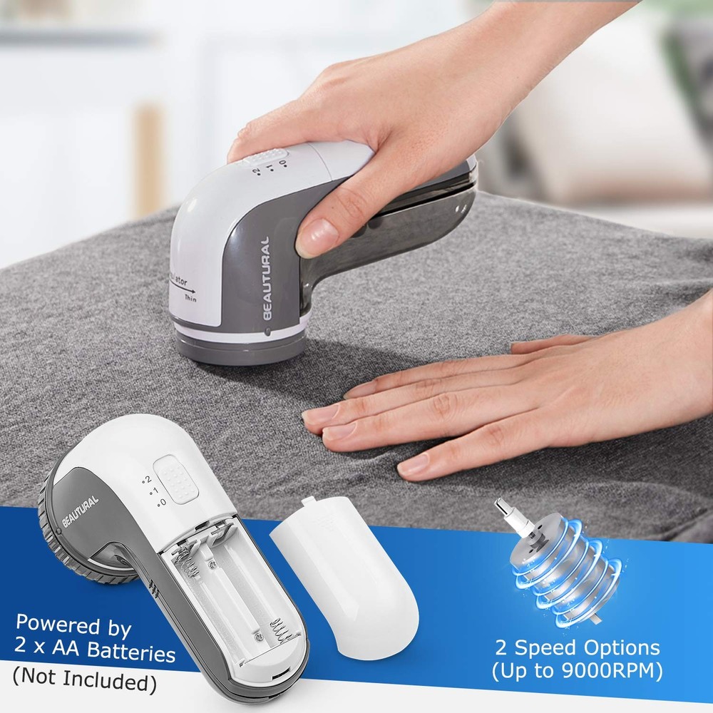 Home Standard Gray Lint Remover with Replaceable Blades and Adjustable Height