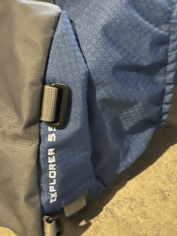 High Sierra Explorer 55 Camping Hiking Blue Backpack Frame Back Design