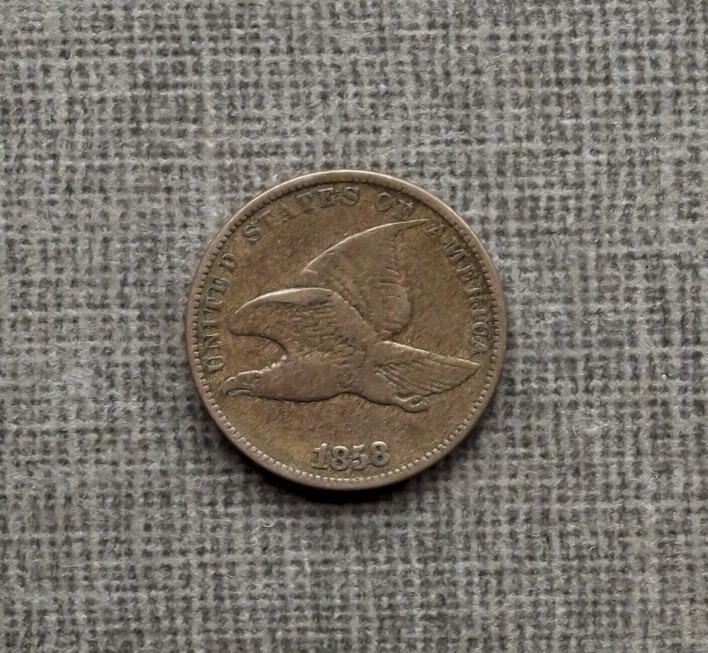 1858 Flying Eagle US Cent Small Letters VF Really Nice Coin