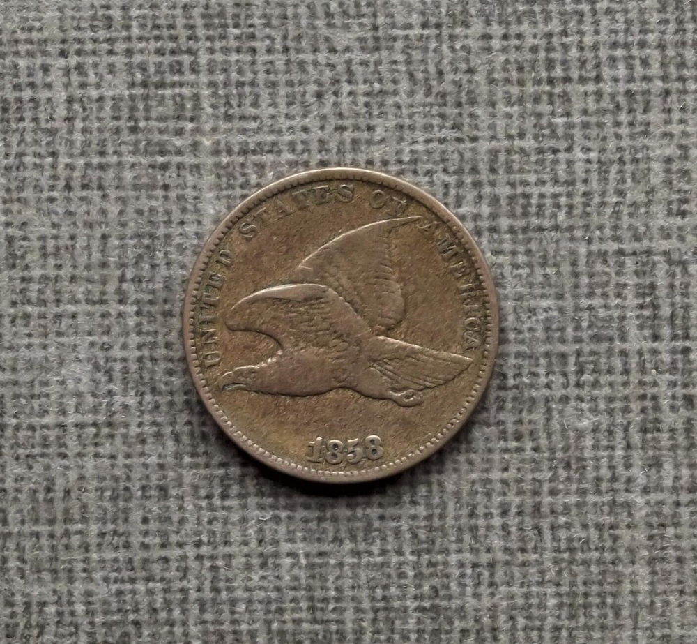 1858 Flying Eagle US Cent Small Letters VF Really Nice Coin