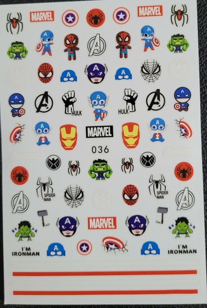 Avengers nail stickers