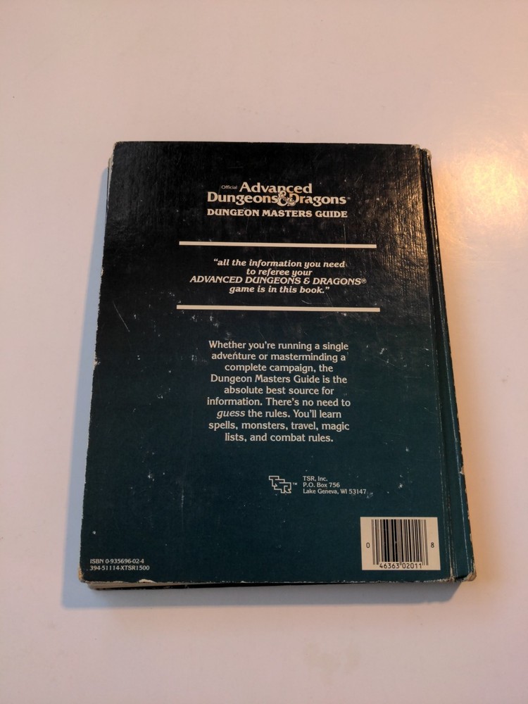 DUNGEON MASTERS GUIDE 1979 TSR ADVANCED DUNGEONS & DRAGONS By Gary Gigax