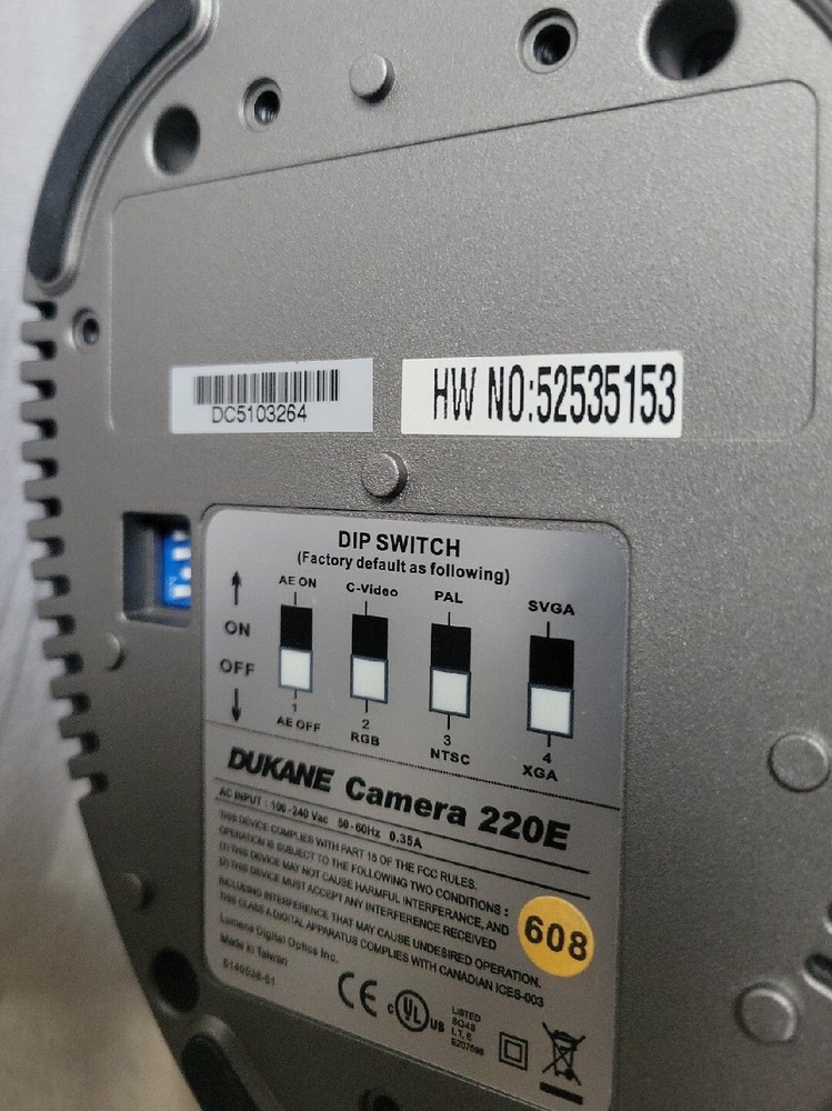 Dukane Camera 220E USB DVI Document Camera Digital Visual Presenter