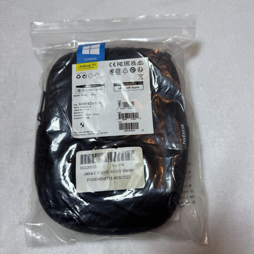 Jabra Evolve 40 MS Stereo USB Headset w/ Case Corded