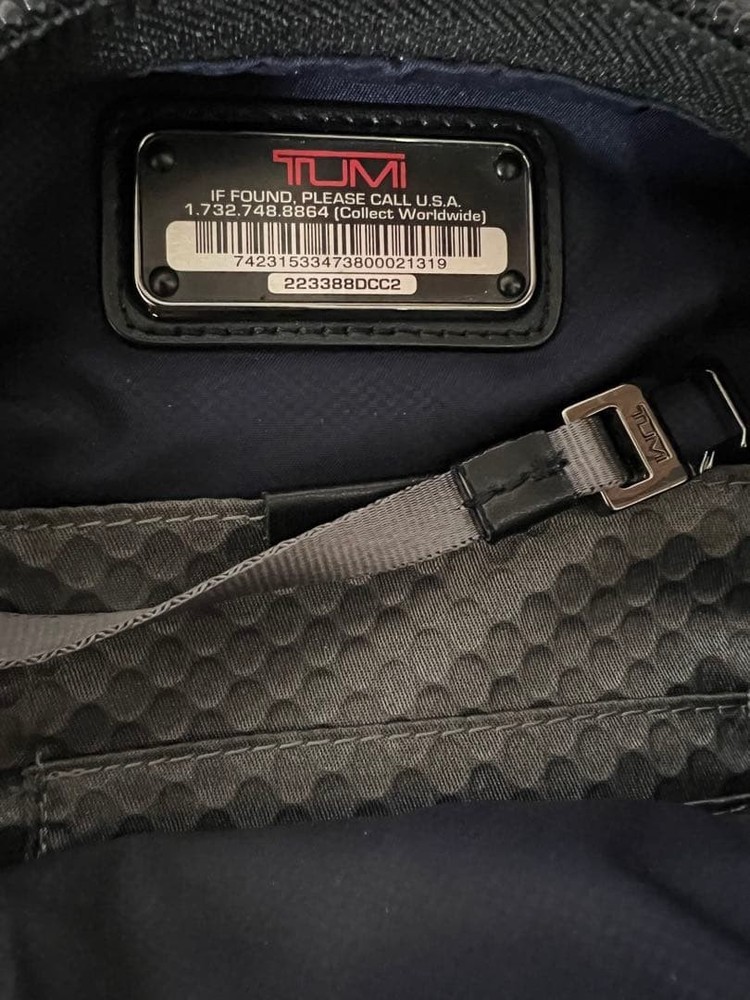 TUMI Leather Backpack Roll Top Backpack Black