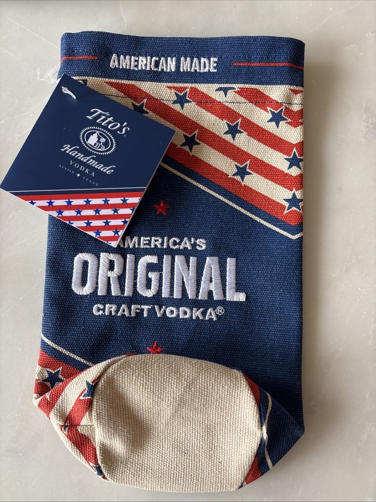 Titos Handmade Vodka Bottle Bag Drawstring, Austin Texas, Empty! NWT FREE SHIP