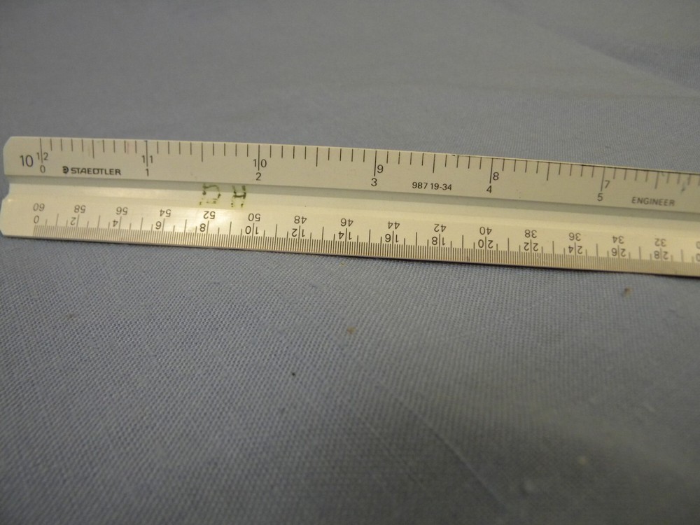 Vintage Staedtler 987 19-34 Triangular Drafting Engineering Scale Brazil