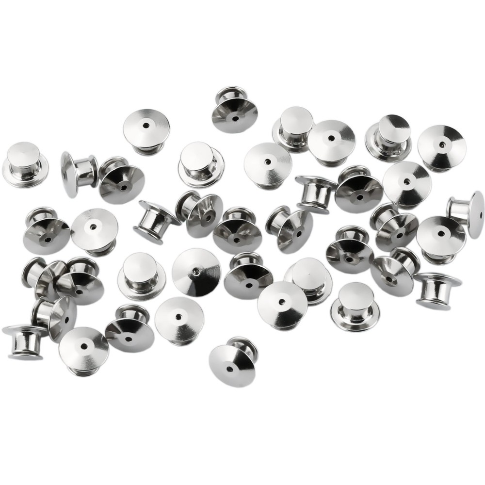 SUBANG 30 Pieces Metal Pin Backs Locking Keepers Clasp 30, Silver