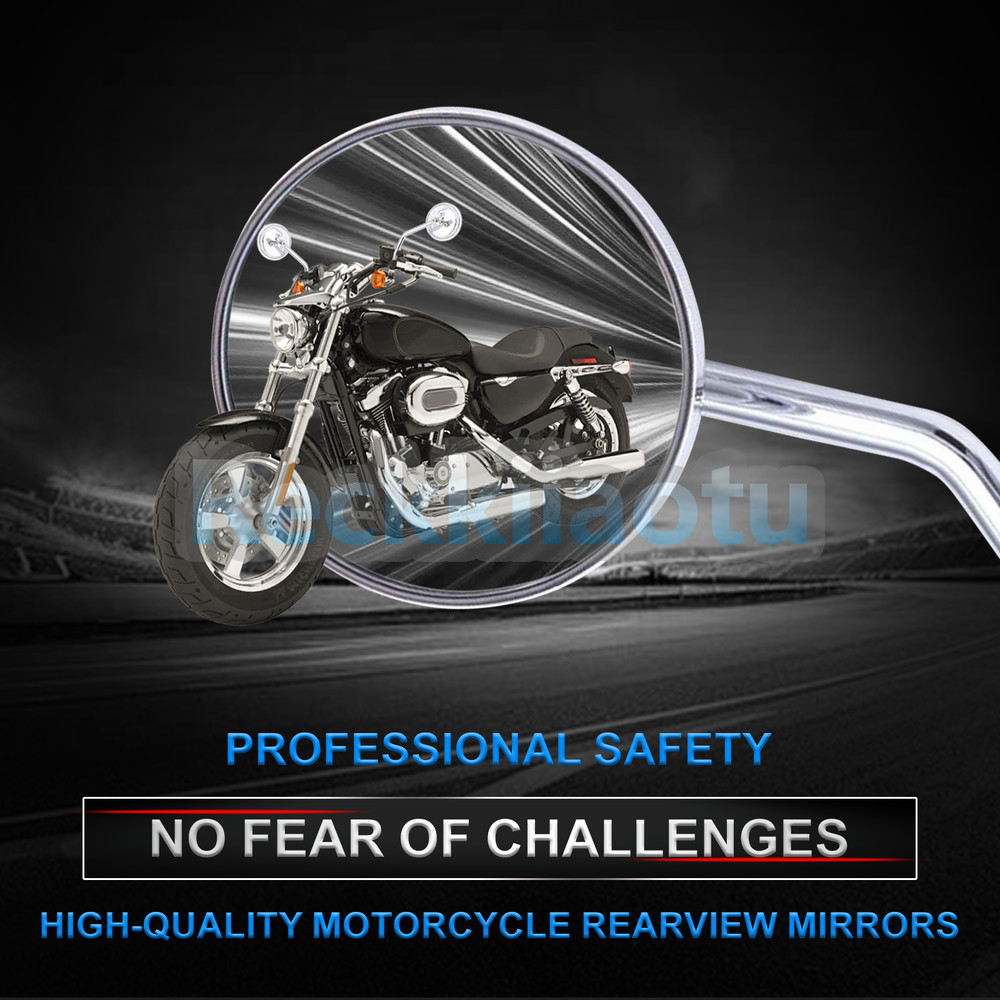 Chrome Motorcycle Wing Rearview Side Mirror For Hard Candy Custom FXS