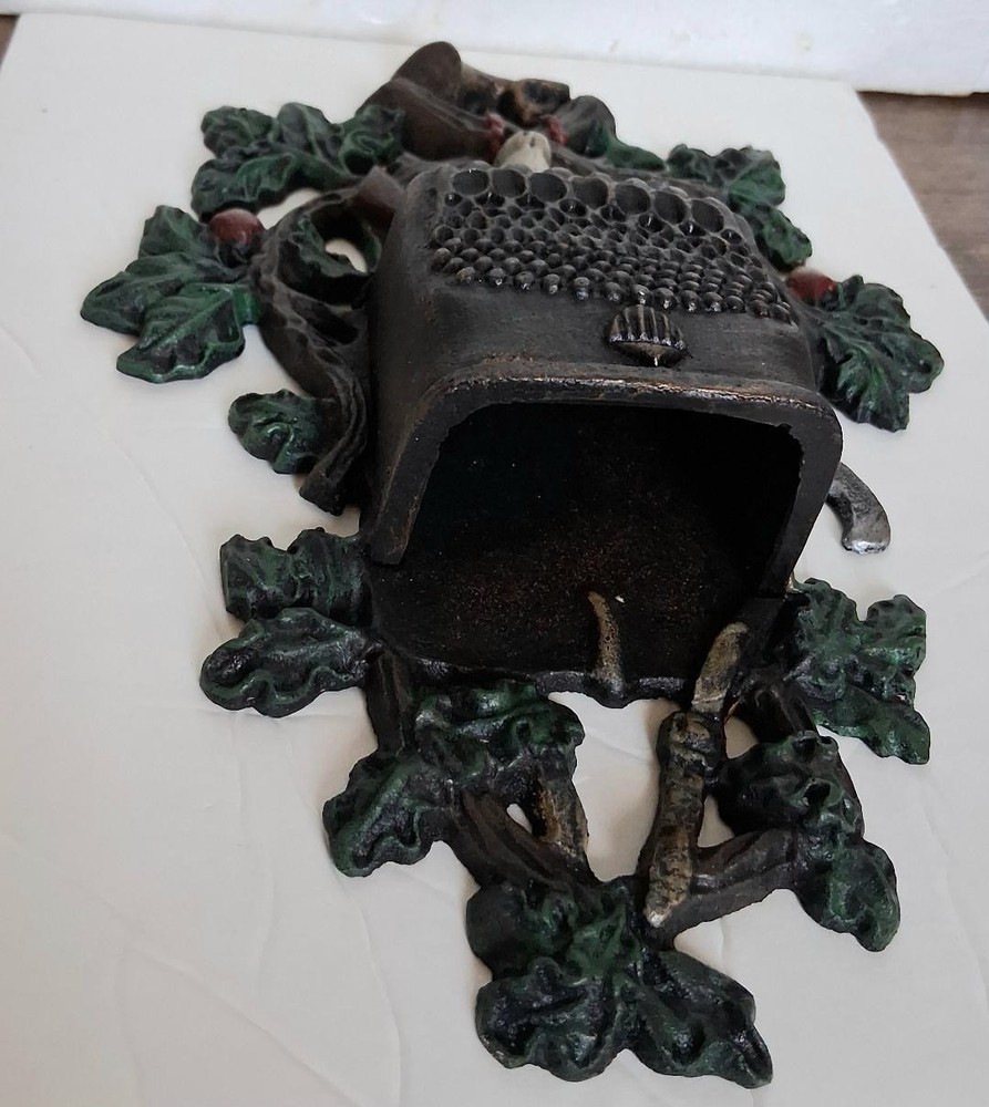 Match Holder Steer Hunting Cast Iron Wall Mount Home Office