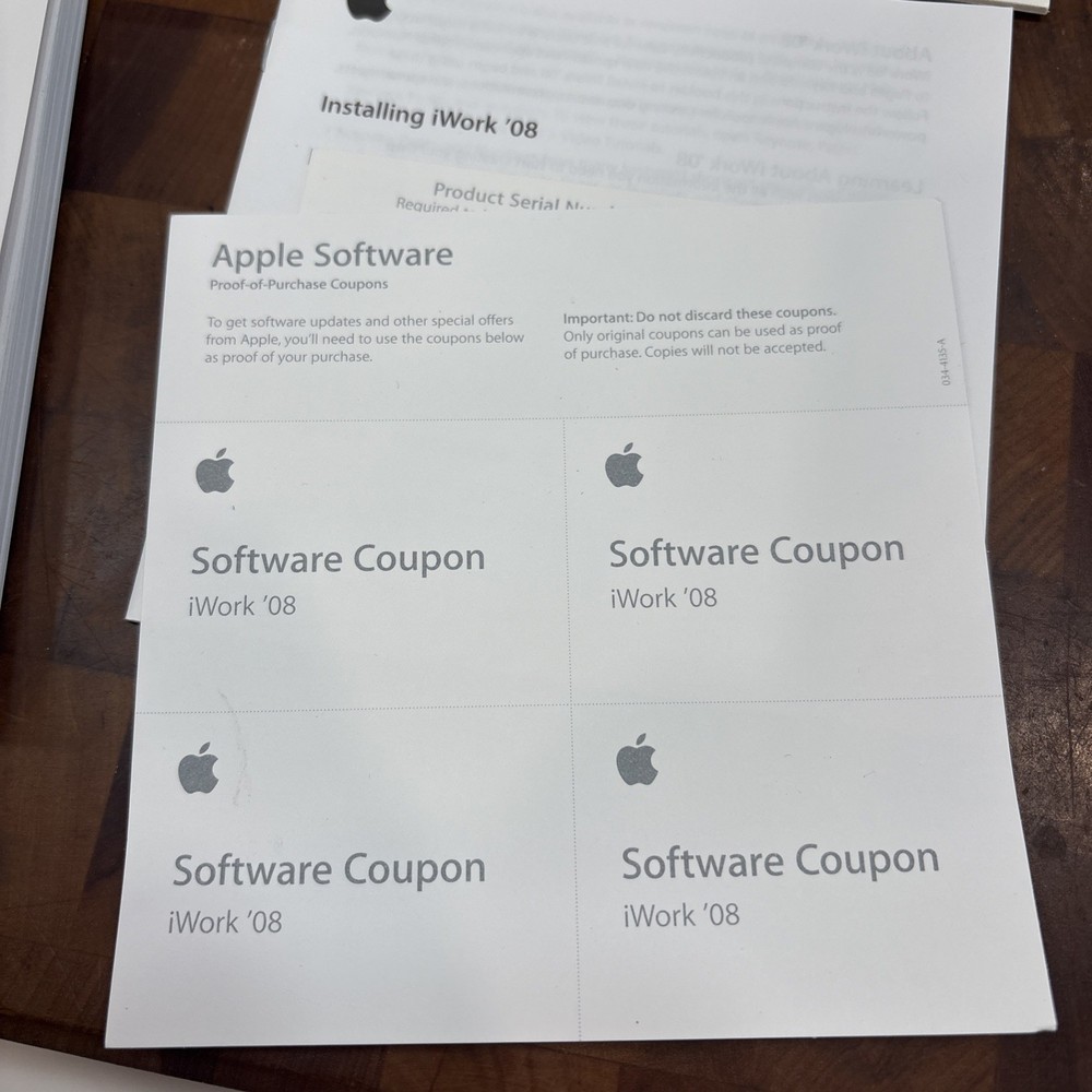 Apple iWork 08 Mac Retail Box Complete Disc Manual Serial Included