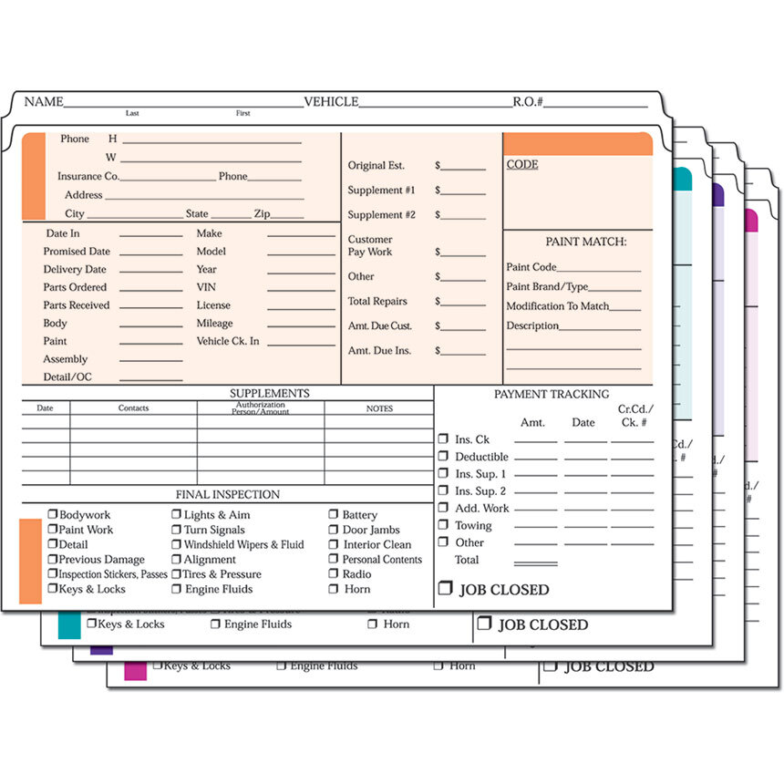 Job Folder Heavyweight 150 lb Color Coded (50)