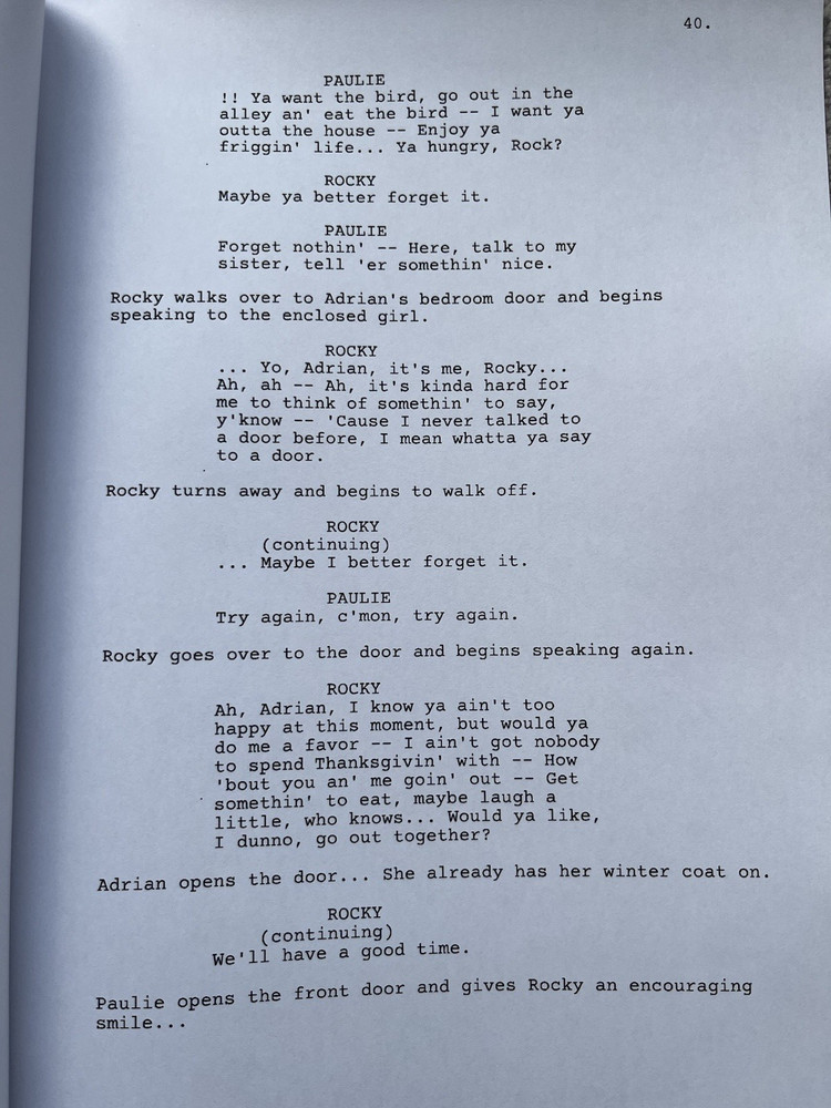 Rocky Film Script / Screenplay. Sylvester Stallone.