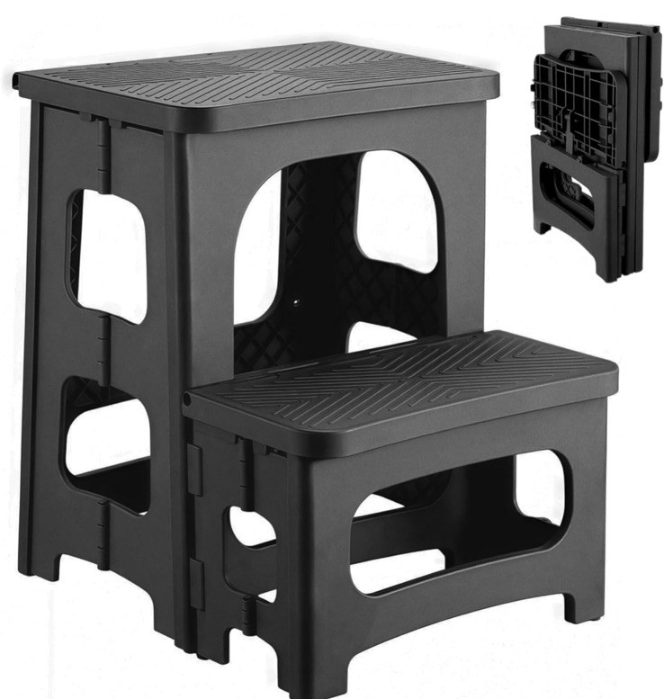 2 Step Stool Foldable, Non-Slip Steps, Folding Step stool for Adults & Kids, ...
