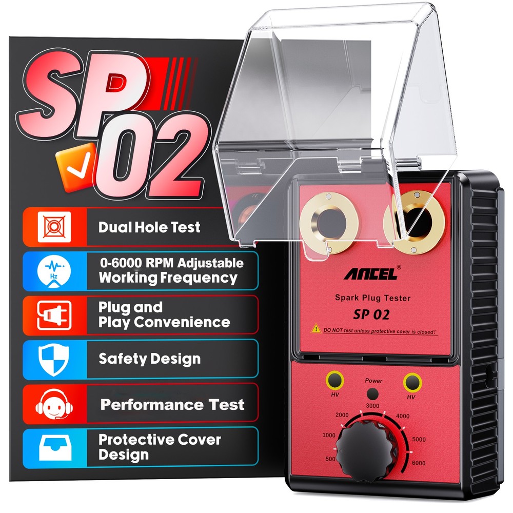 ANCEL Spark Plug Tester Dual Hole Diagnostic Tool Car Gasoline Ignition Analyzer