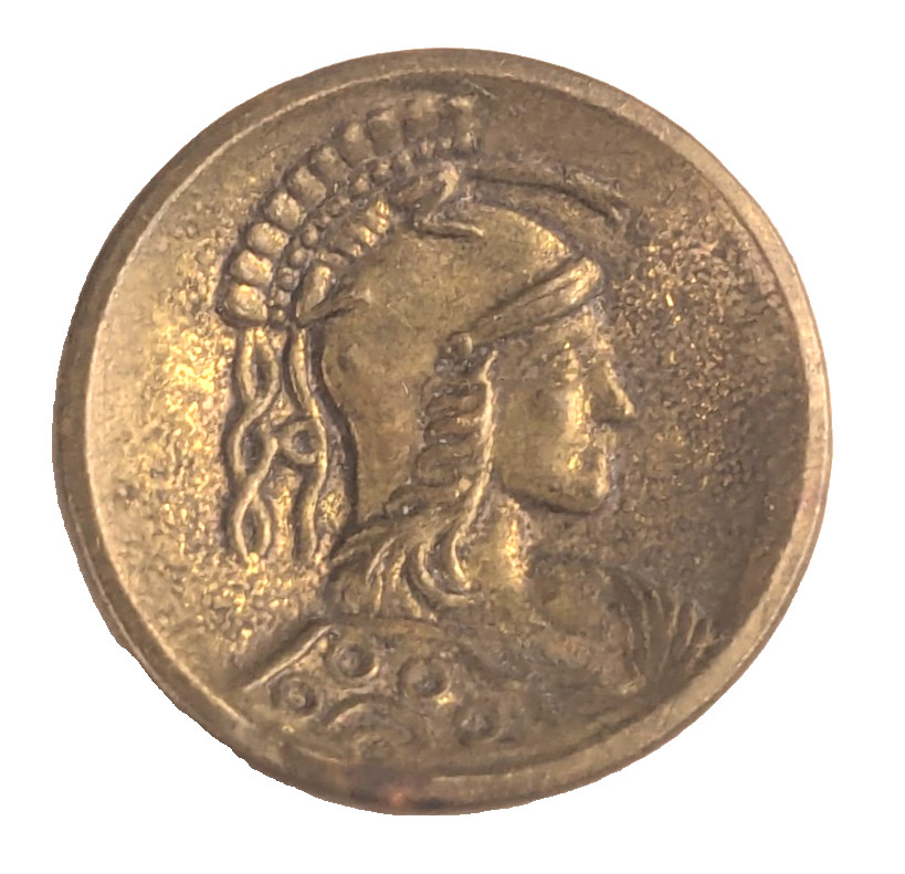 Victorian Era Lovely Roman Soldier Motif Button - M2B