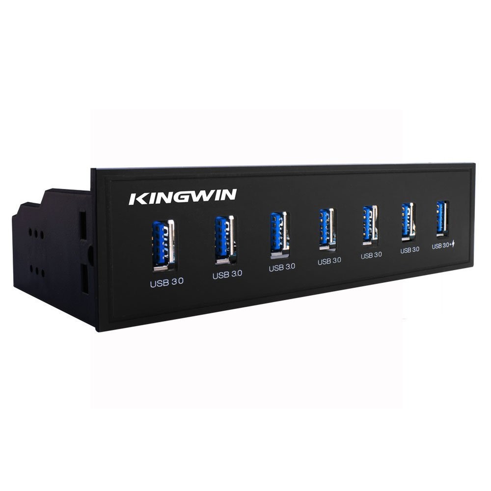 Kingwin Front Panel USB 3.0 Hub 7 Port & One Fast Charging USB 2.1A Charging ...
