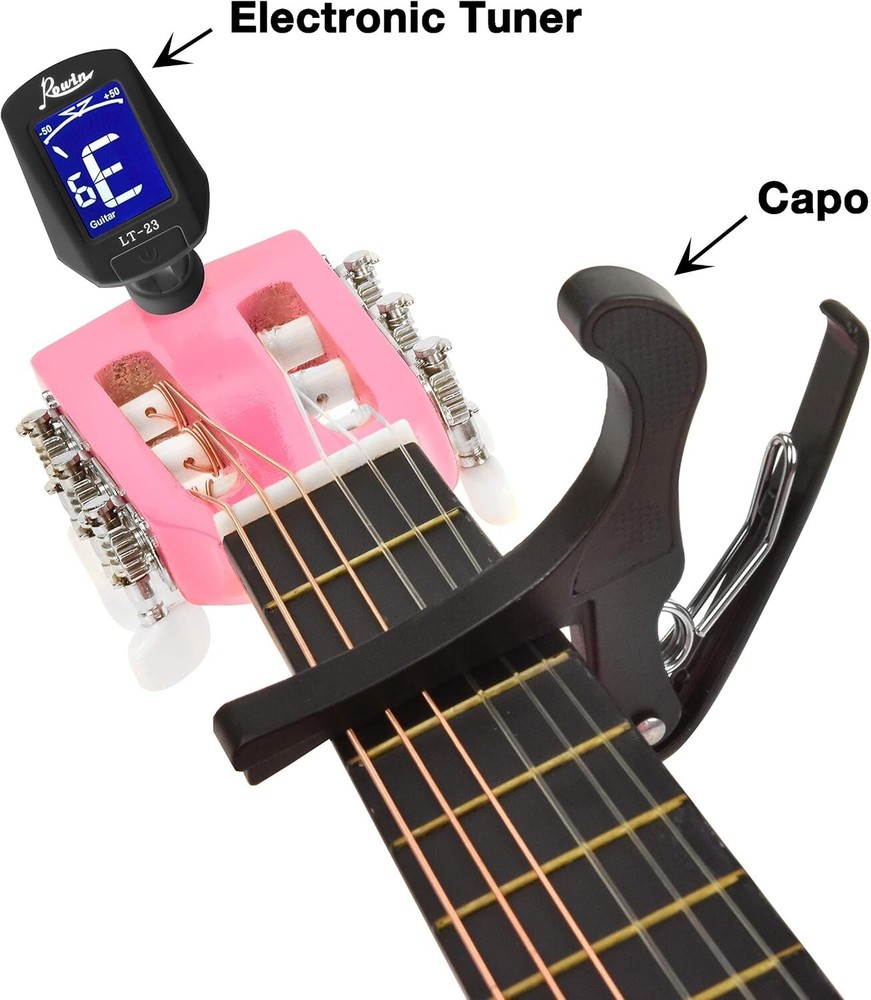 Beginner-Friendly 30" Pink Classical Guitar Kit with Case and Accessories