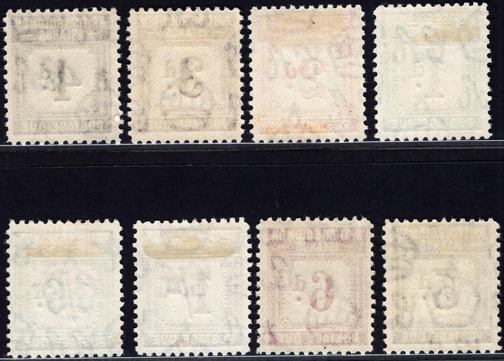 BRITISH SOLOMON ISLANDS-1940 POSTAGE DUE SET Sg D1-D8 LIGHTLY MOUNTED MINT
