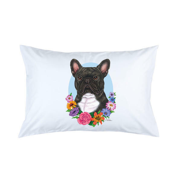 French Bulldog Black & White Micro Fiber Pillowcase