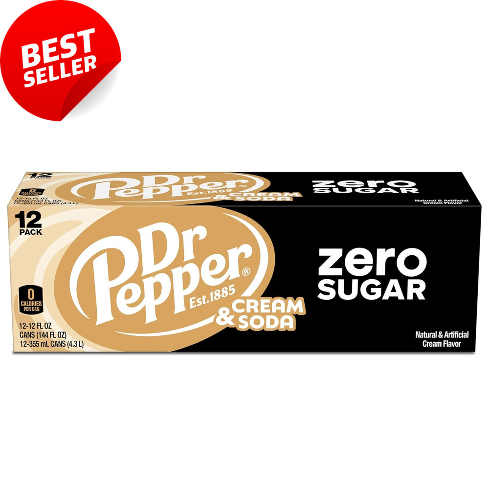 and Cream Soda Zero Sugar, 12 Fl Oz Cans, 12 Pack