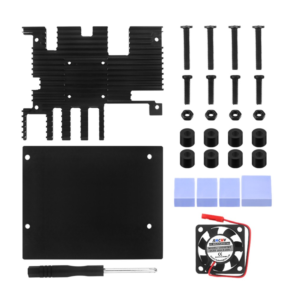 For Orange Pi 5 Plus Case+Cooling Fan Active Passive Cooling Radiator/Heatsink
