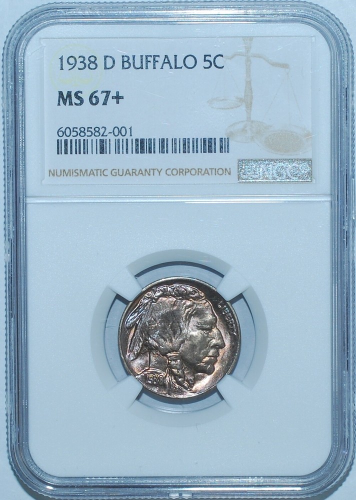 1938 D NGC MS67+ Buffalo Nickel