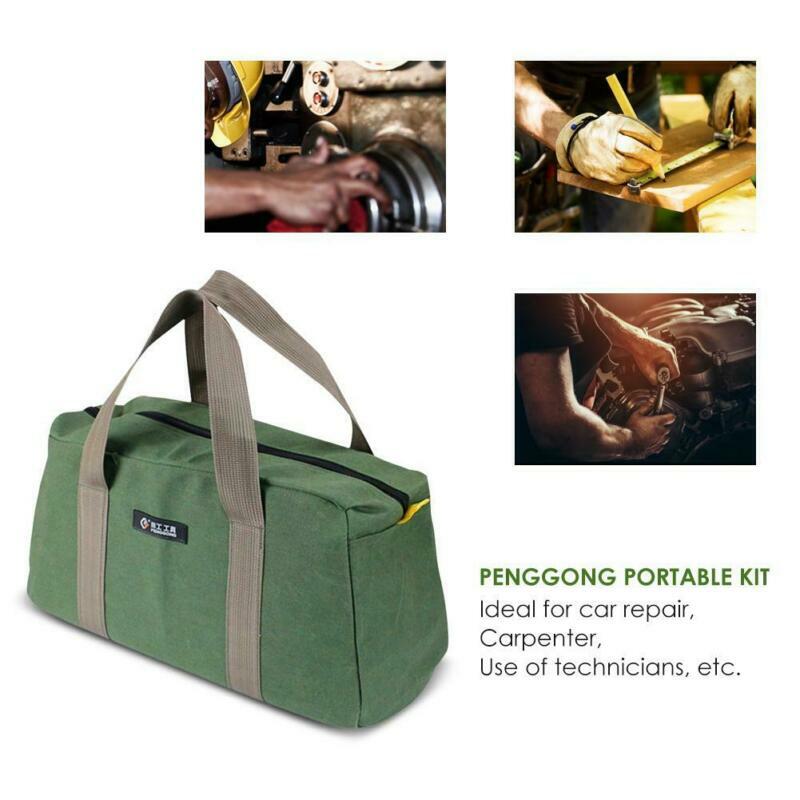 Multi-function Tool Bag Canvas Waterproof Storage Portable Toolkit Zipper Bag