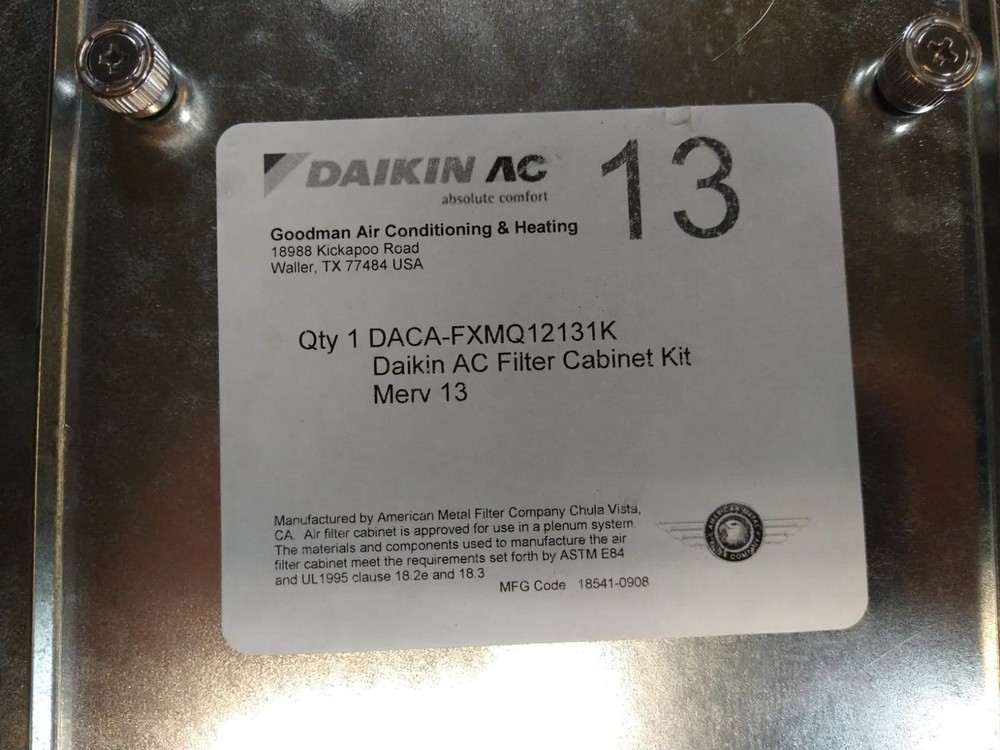 Daikin -fxmq12131k A/C filter cabinet