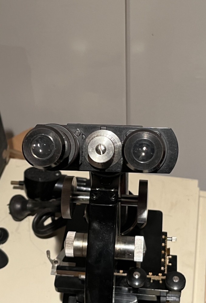 Vintage Graf Afsco 58-6523 Microscope with Light in Case