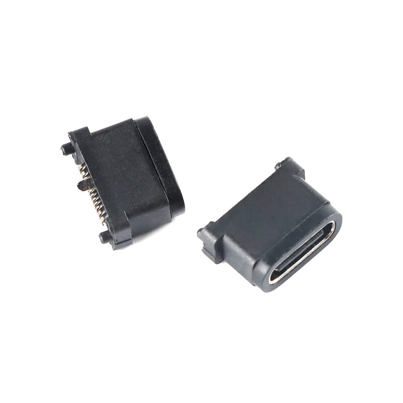 2Pcs Micro USB 16pin IPX8 Waterproof Charging Jack Socket Dock