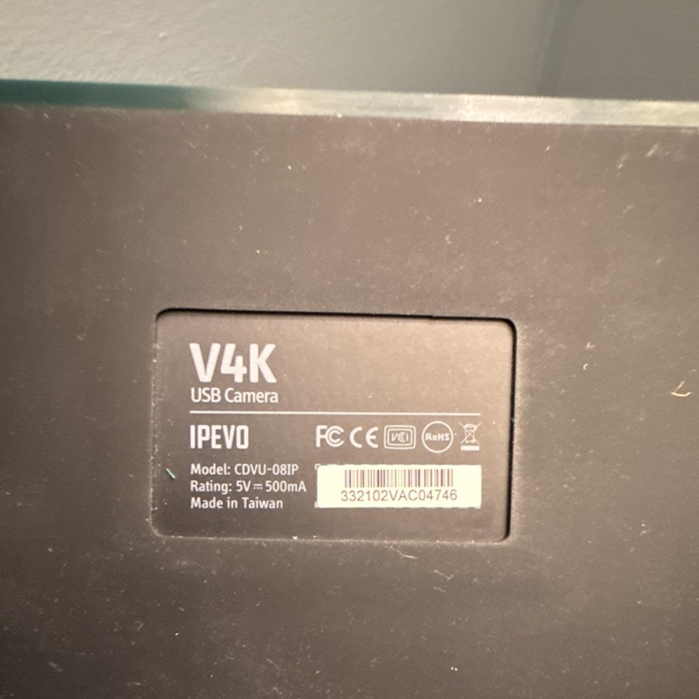 IPEVO V4K Ultra High Definition USB Document Camera Model CDVU-081IP