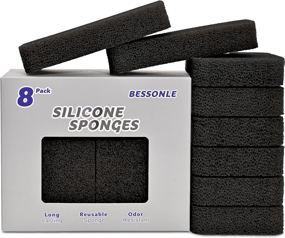 Silicone Scrubbing Spons, Heavy-Duty, Non-Scratch Kitchen Spons -