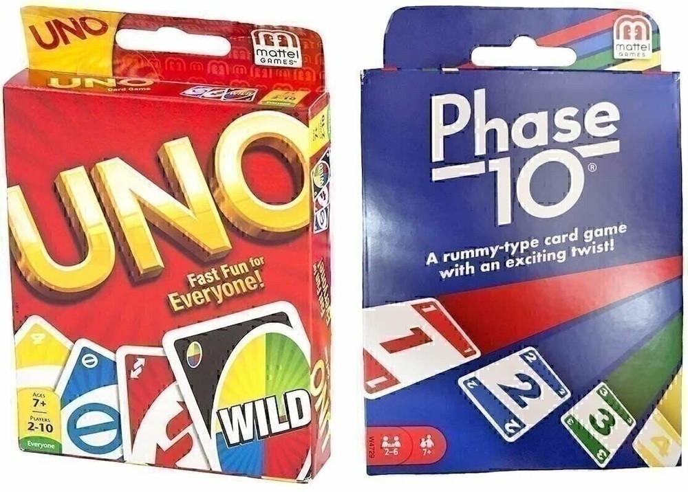Mattel Phase 10 Card Game with UNO Card Game