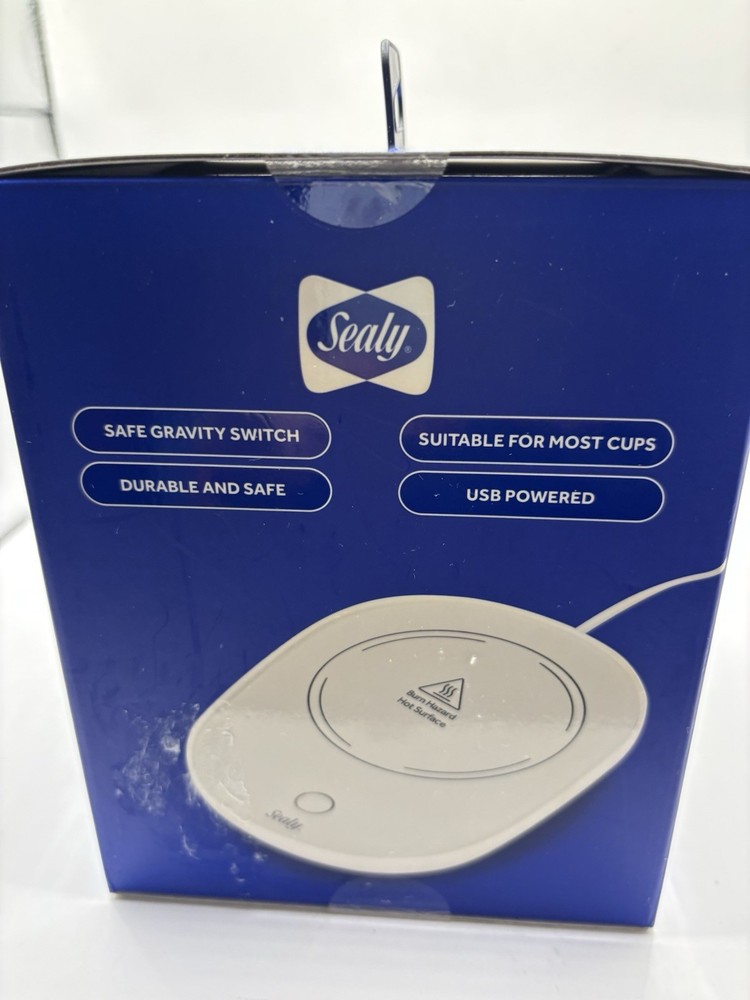 Sealy Coffee Mug & Mug Warmer 2 Pc Set USB Powered, Tem Control, Gravity Switch