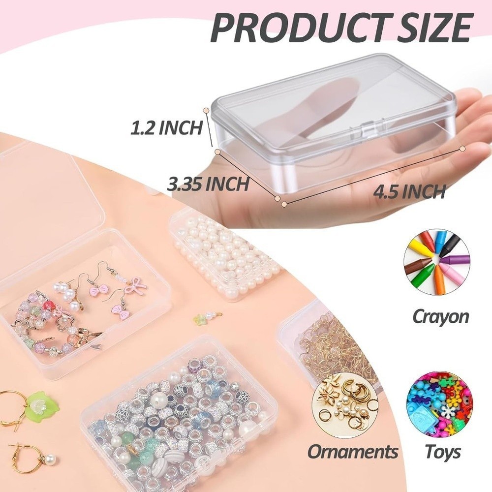 24 Pack Clear Crayon Storage Boxes with Lids for Classroom and Group Use