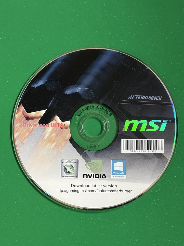 MSI NVIDIA AFTERBURNER Drivers and Utilities DVD Disc