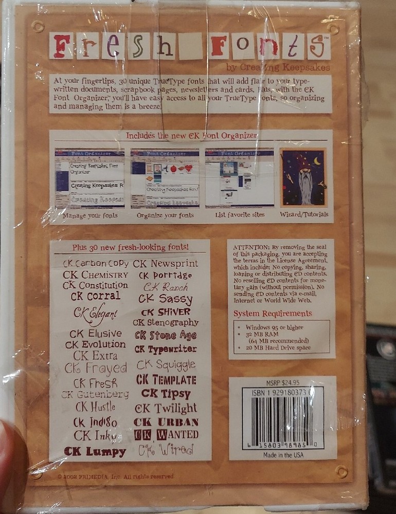 Creating Keepsakes: Fresh Fonts (CD-ROM) NEW, Sealed