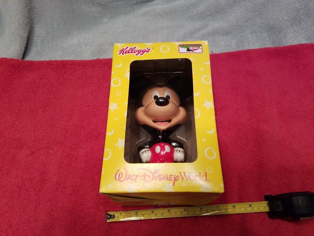 KELLOGG'S WALT DISNEY WORLD MICKEY MOUSE BOBBLE HEAD NIB