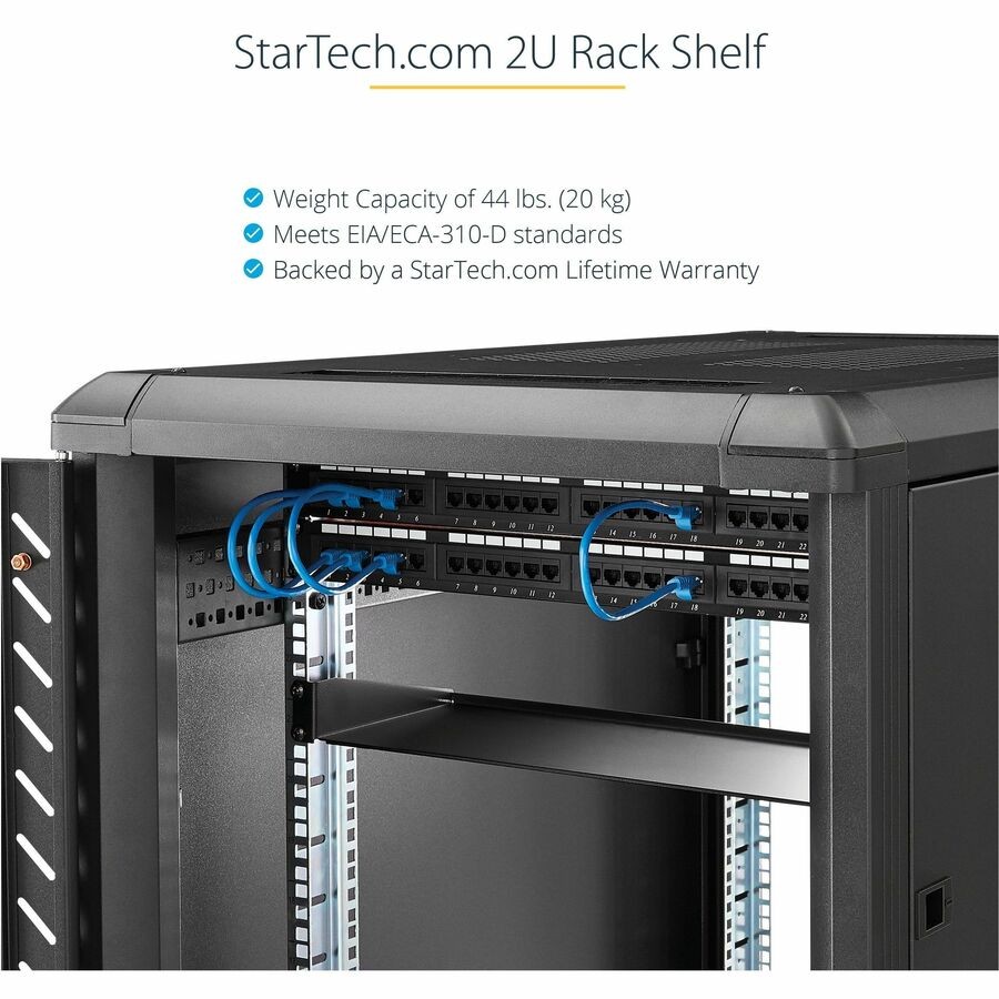 StarTech StarTech Black Standard Universal Server Rack Cabinet Shelf (CABSHELF)