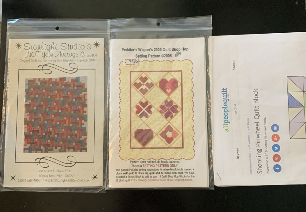 3 Quilt Patterns Instructions Sewing Crafting Not Average C Pinwheel