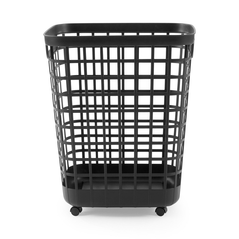 Rolling Laundry Hamper Plastic Open-Top 2.6 Bushel W/ Wheels Easy Carry New