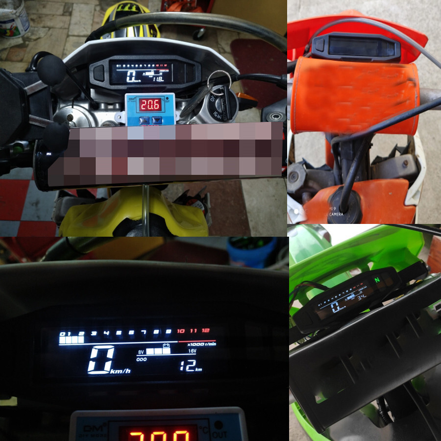 Universal Motorcycle LCD Digital Speeeter & Carburetor Meter Max Speed 199km/h